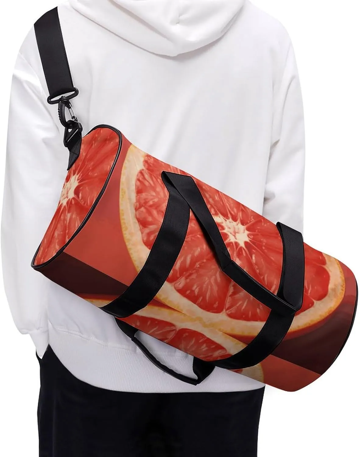 Duffel Bag for Men Women Gym Bag Pink Ripe Grapefruit Slice Travel Duffel Bag Waterproof Overnight Bag for Sports Workout