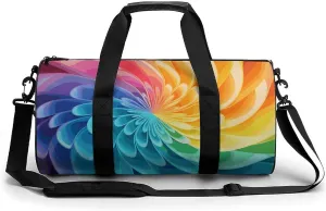 Duffel Bag for Men Women Gym Bag Rainbow Dynamic Travel Duffel Bag Waterproof Overnight Bag for Sports Workout
