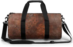 Duffel Bag for Men Women Gym Bag Rusty Metal Texture Travel Duffel Bag Waterproof Overnight Bag for Sports Workout