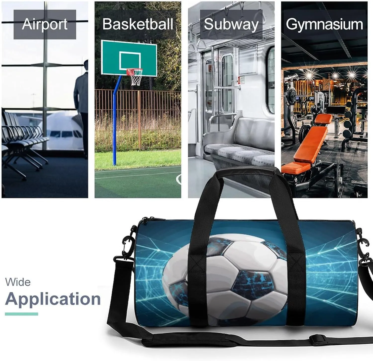 Duffel Bag for Men Women Gym Bag Soccer Sports Ball Travel Duffel Bag Waterproof Overnight Bag for Sports Workout