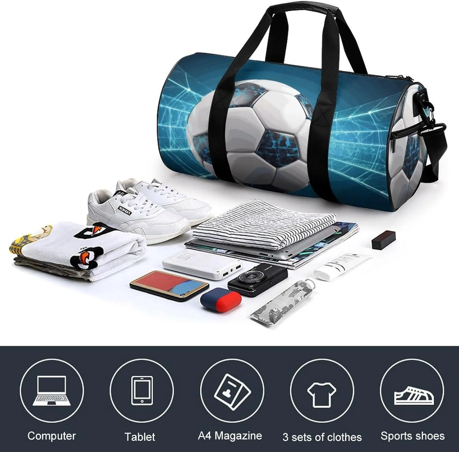 Duffel Bag for Men Women Gym Bag Soccer Sports Ball Travel Duffel Bag Waterproof Overnight Bag for Sports Workout