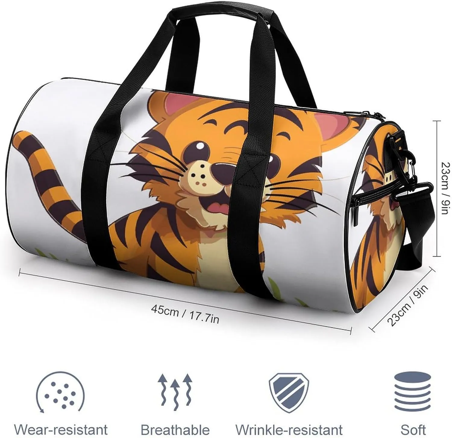 Duffel Bag for Men Women Gym Bag Spotted Tiger Travel Duffel Bag Waterproof Overnight Bag for Sports Workout