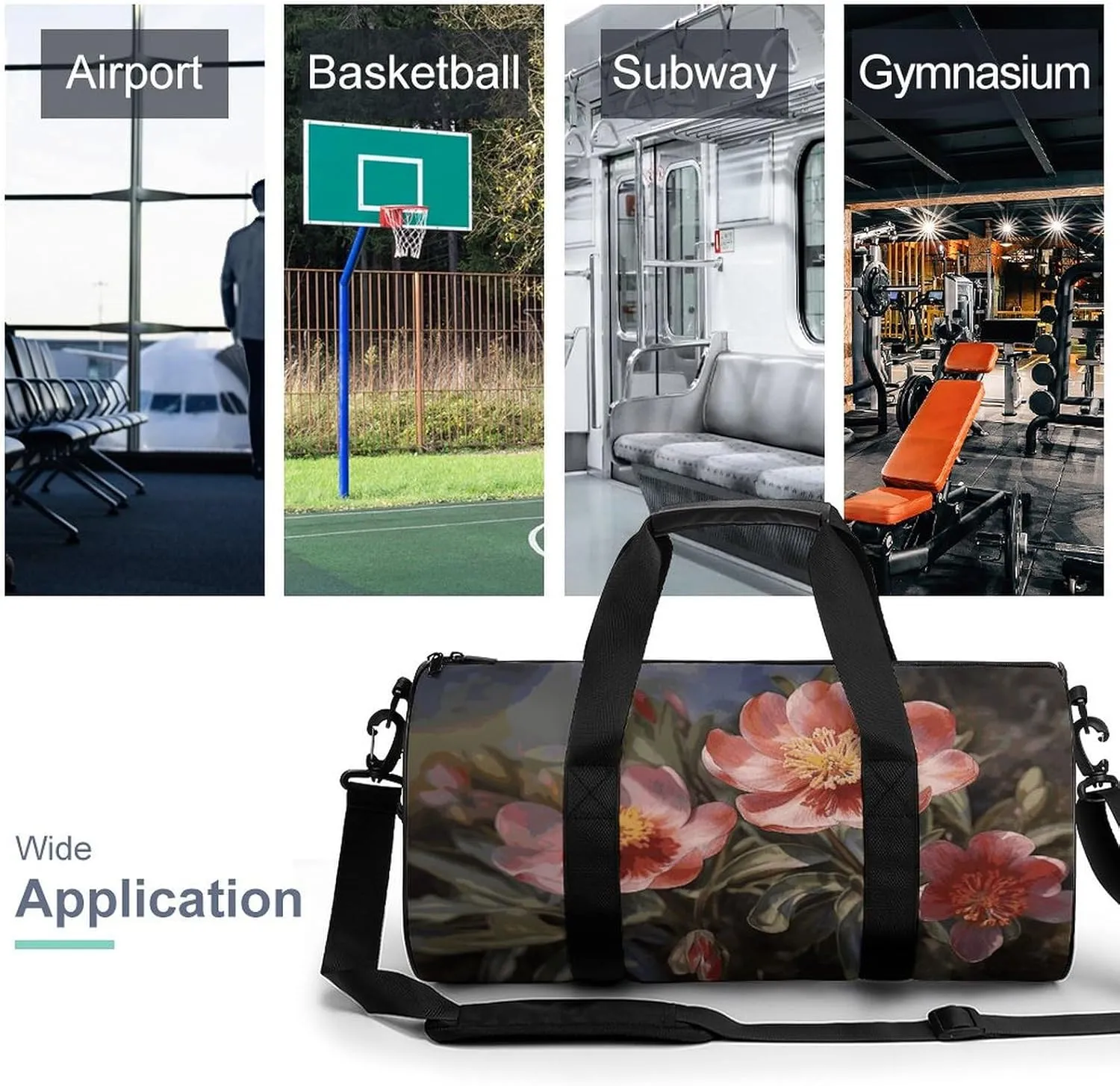 Duffel Bag for Men Women Gym Bag Spring Flower Travel Duffel Bag Waterproof Overnight Bag for Sports Workout