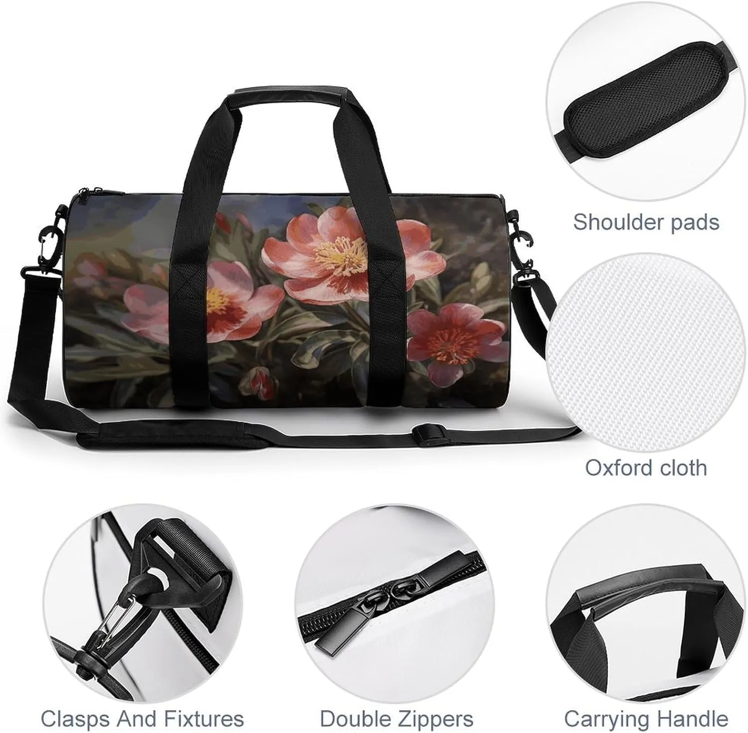 Duffel Bag for Men Women Gym Bag Spring Flower Travel Duffel Bag Waterproof Overnight Bag for Sports Workout