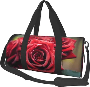 Duffel Bag for Men Women Small Gym Bag Beautiful Red Rose Travel Duffel Bag Waterproof Overnight Bag for Sports Workout