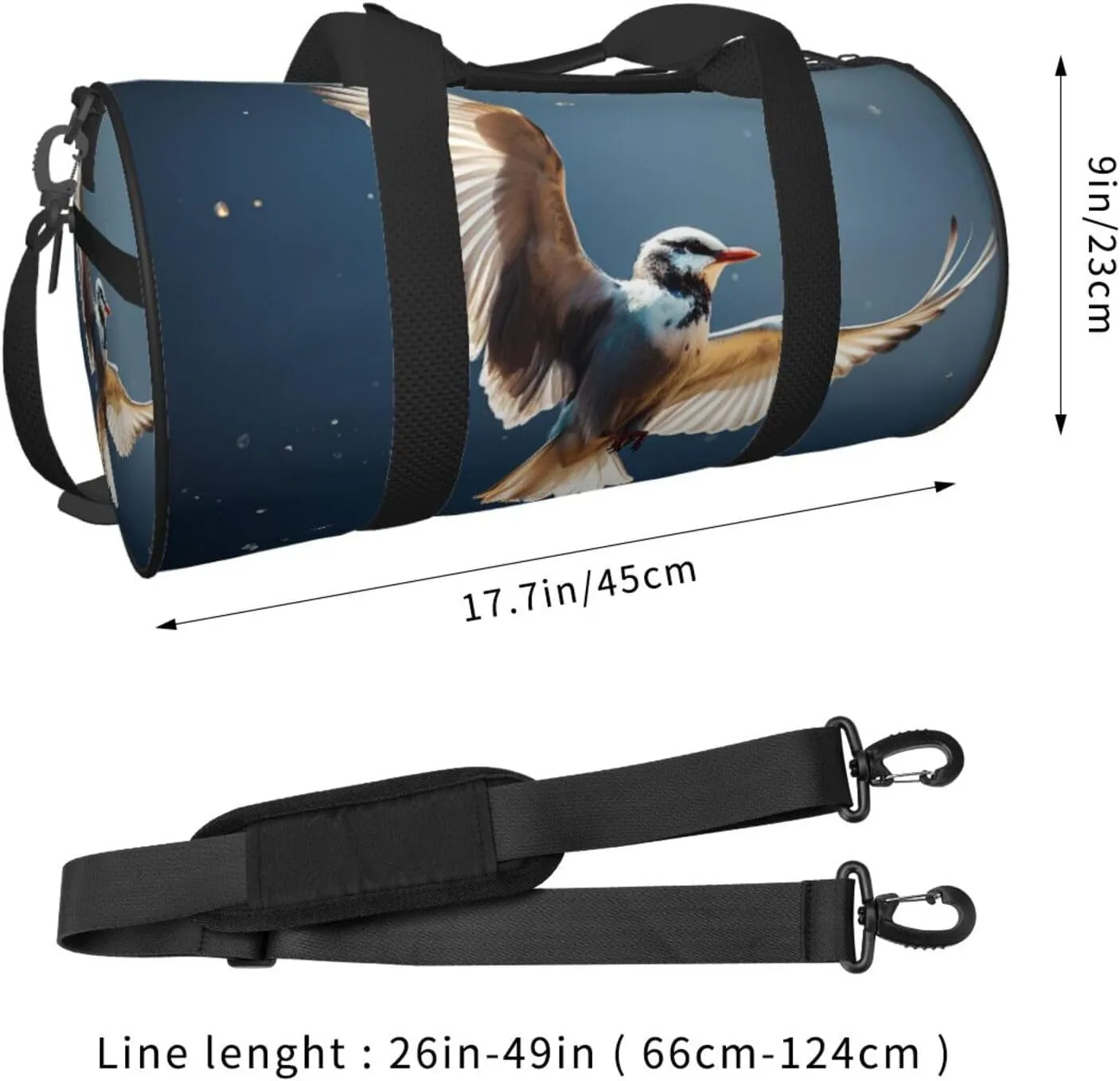 Duffel Bag for Men Women Small Gym Bag Bird migration Travel Duffel Bag Waterproof Overnight Bag for Sports Workout
