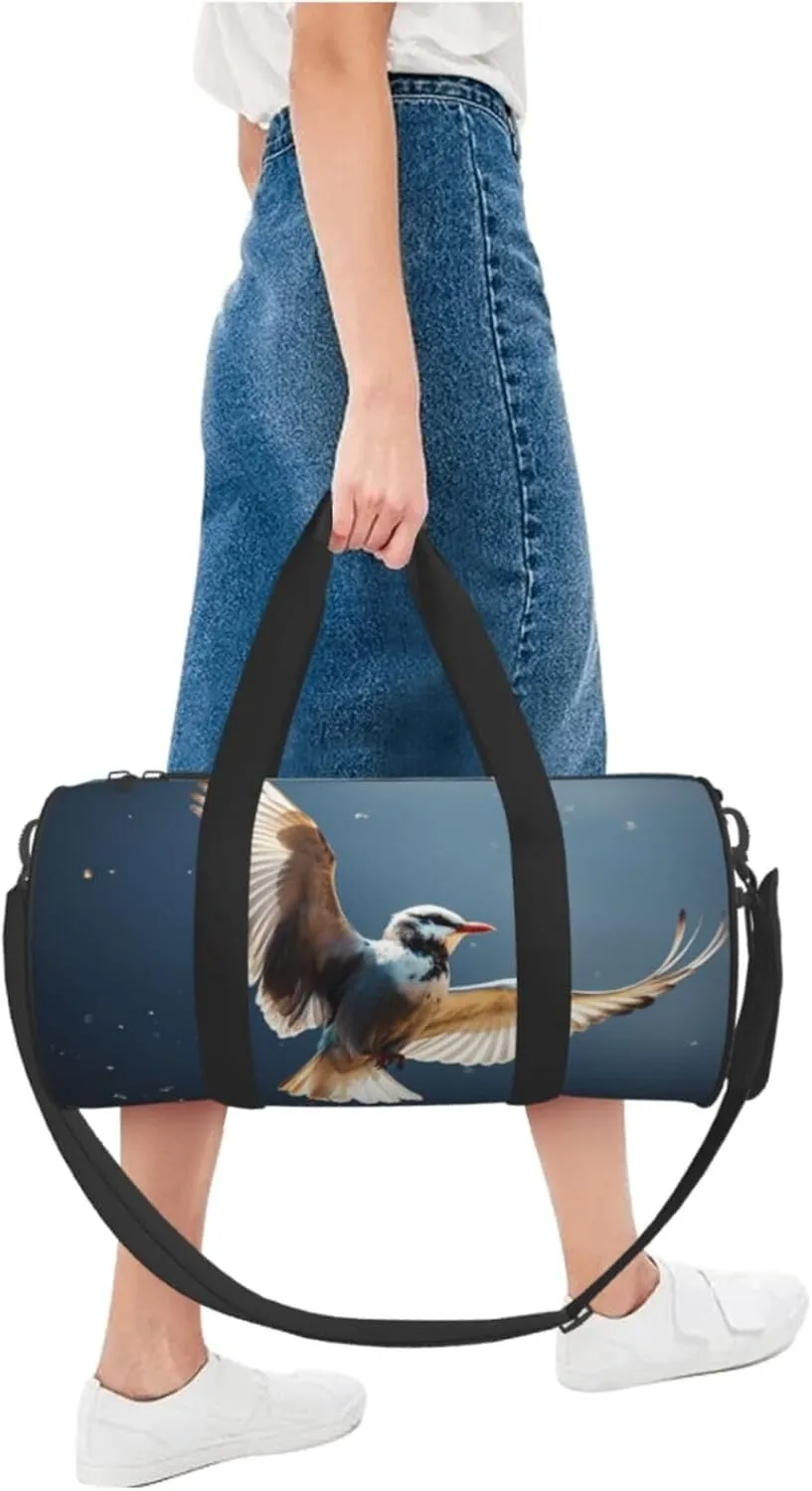 Duffel Bag for Men Women Small Gym Bag Bird migration Travel Duffel Bag Waterproof Overnight Bag for Sports Workout