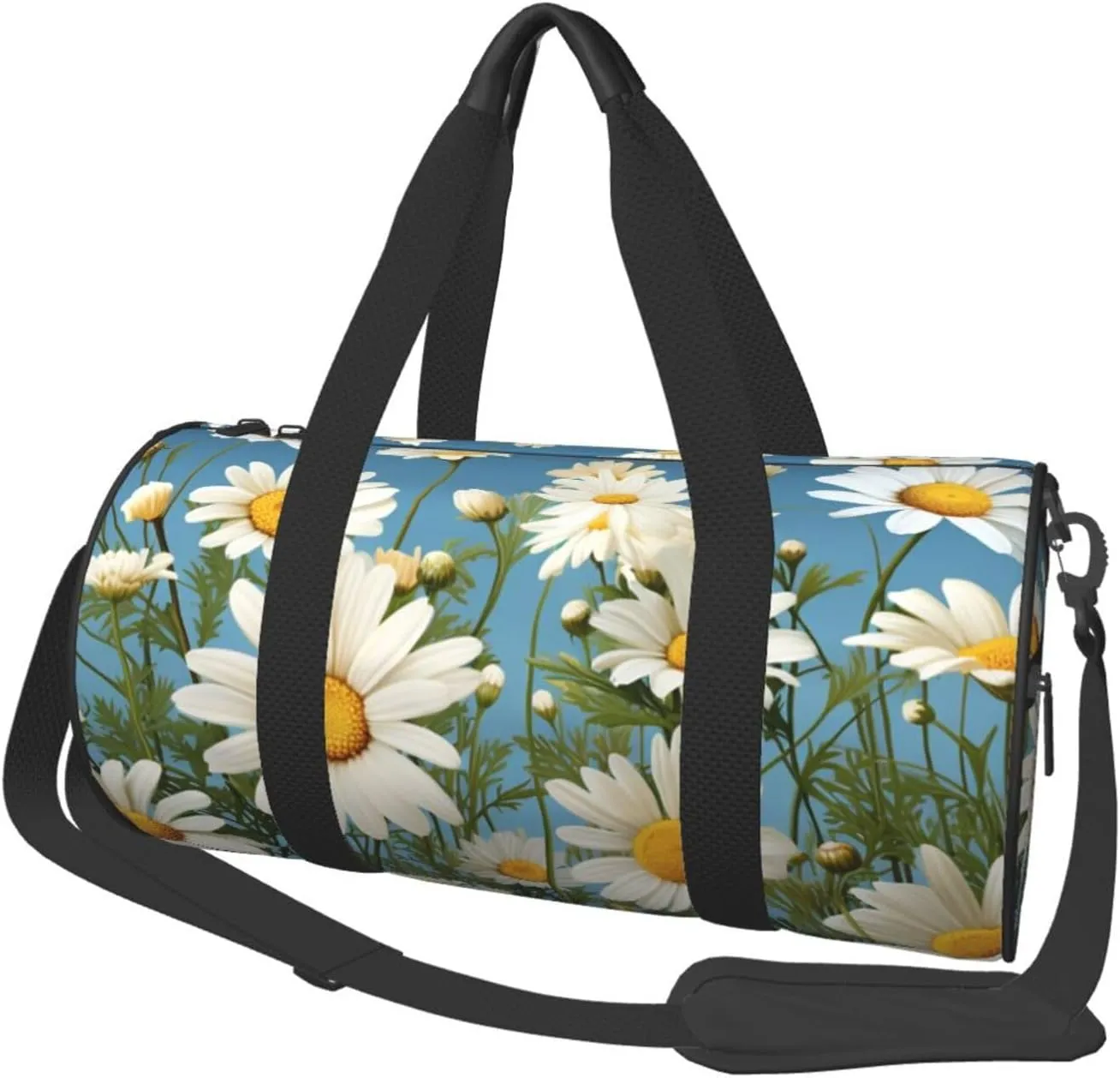 Duffel Bag for Men Women Small Gym Bag Camomile pattern Travel Duffel Bag Waterproof Overnight Bag for Sports Workout