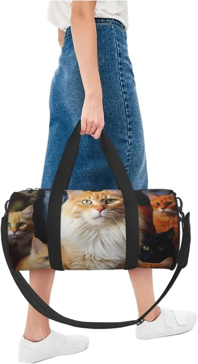 Duffel Bag for Men Women Small Gym Bag Cats Animal Travel Duffel Bag Waterproof Overnight Bag for Sports Workout