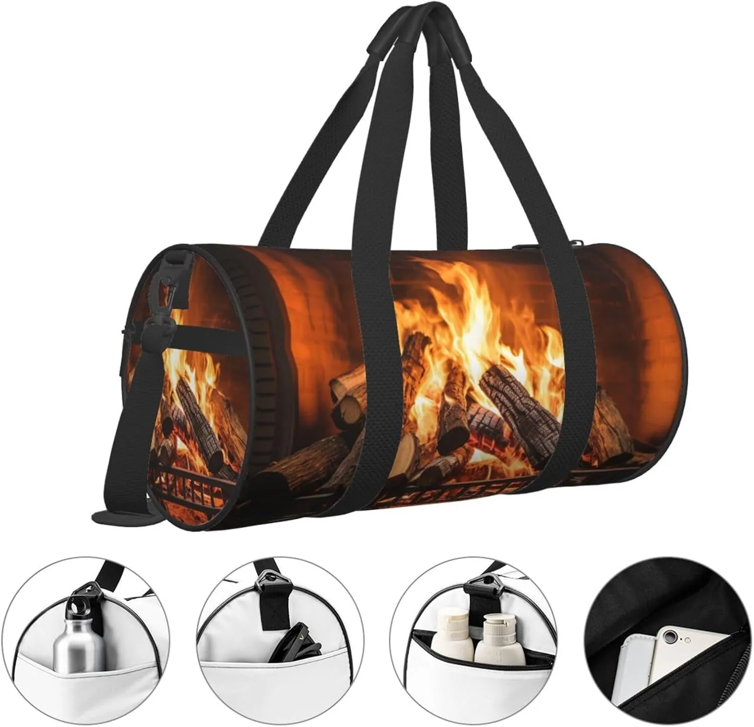 Duffel Bag for Men Women Small Gym Bag Firewood Large Fireplace Travel Duffel Bag Waterproof Overnight Bag for Sports Workout