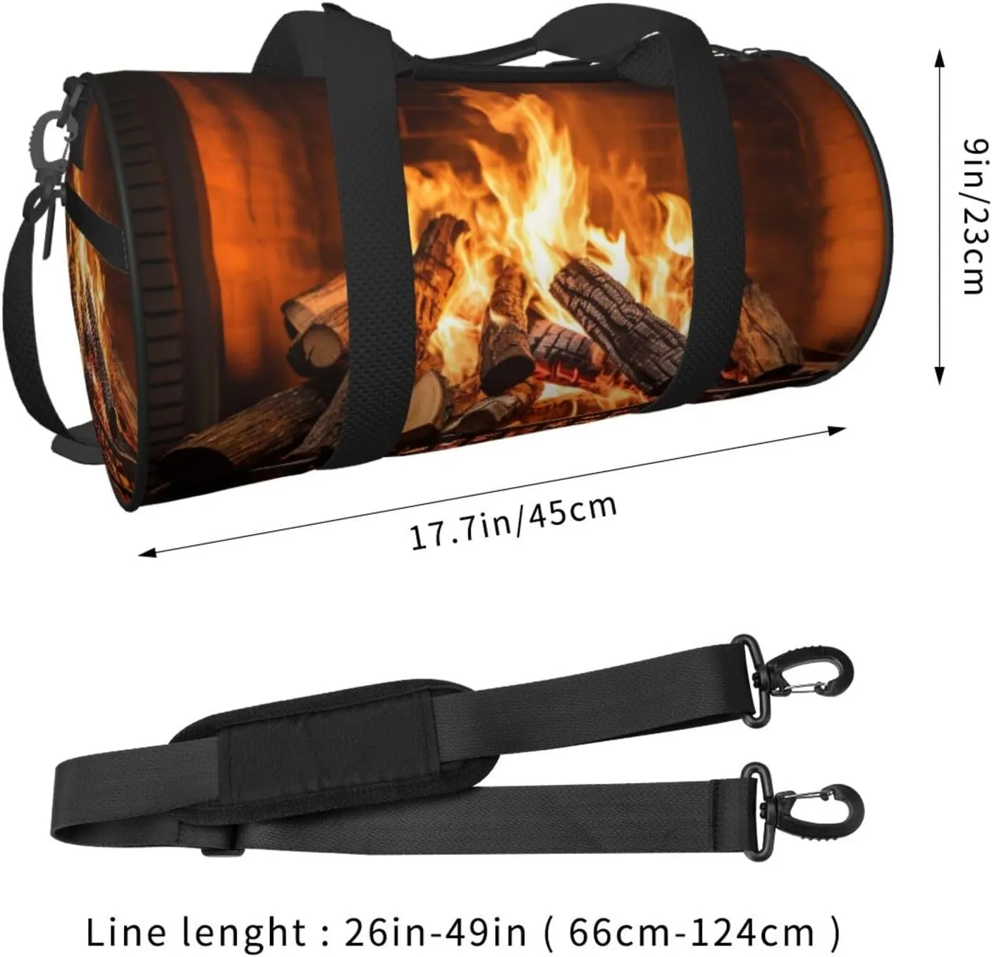 Duffel Bag for Men Women Small Gym Bag Firewood Large Fireplace Travel Duffel Bag Waterproof Overnight Bag for Sports Workout