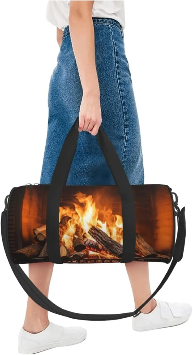 Duffel Bag for Men Women Small Gym Bag Firewood Large Fireplace Travel Duffel Bag Waterproof Overnight Bag for Sports Workout