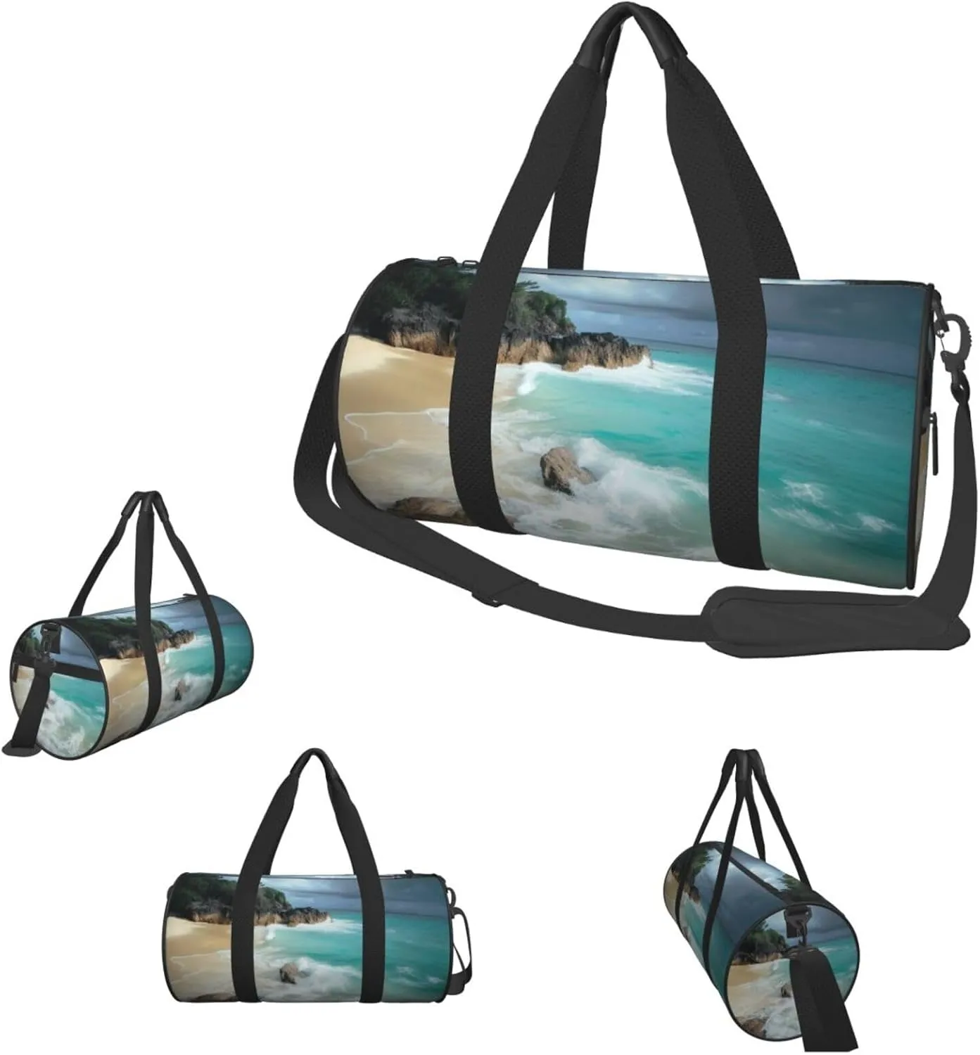 Duffel Bag for Men Women Small Gym Bag Serene Coastal Travel Duffel Bag Waterproof Overnight Bag for Sports Workout