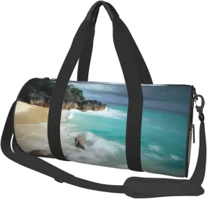 Duffel Bag for Men Women Small Gym Bag Serene Coastal Travel Duffel Bag Waterproof Overnight Bag for Sports Workout