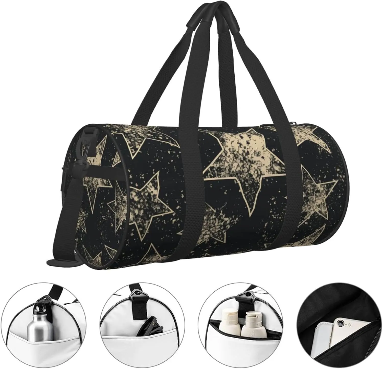 Duffel Bag for Men Women Small Gym Bag Star Travel Duffel Bag Waterproof Overnight Bag for Sports Workout