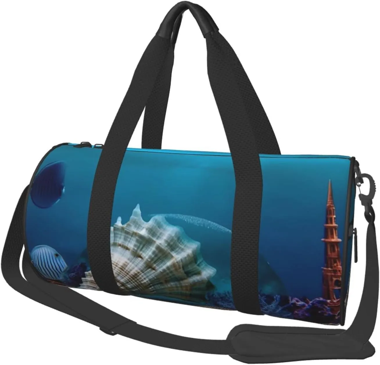 Duffel Bag for Men Women Small Gym Bag Underwater world shell Travel Duffel Bag Waterproof Overnight Bag for Sports Workout