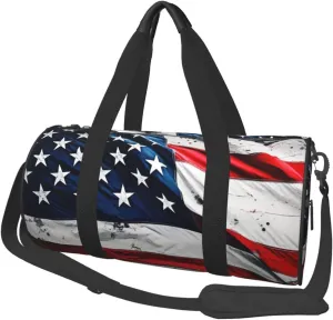 Duffel Bag for Men Women Small Gym Bag US Flag Travel Duffel Bag Waterproof Overnight Bag for Sports Workout