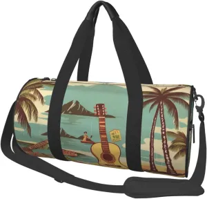 Duffel Bag for Men Women Small Gym Bag Vintage hawaii Travel Duffel Bag Waterproof Overnight Bag for Sports Workout