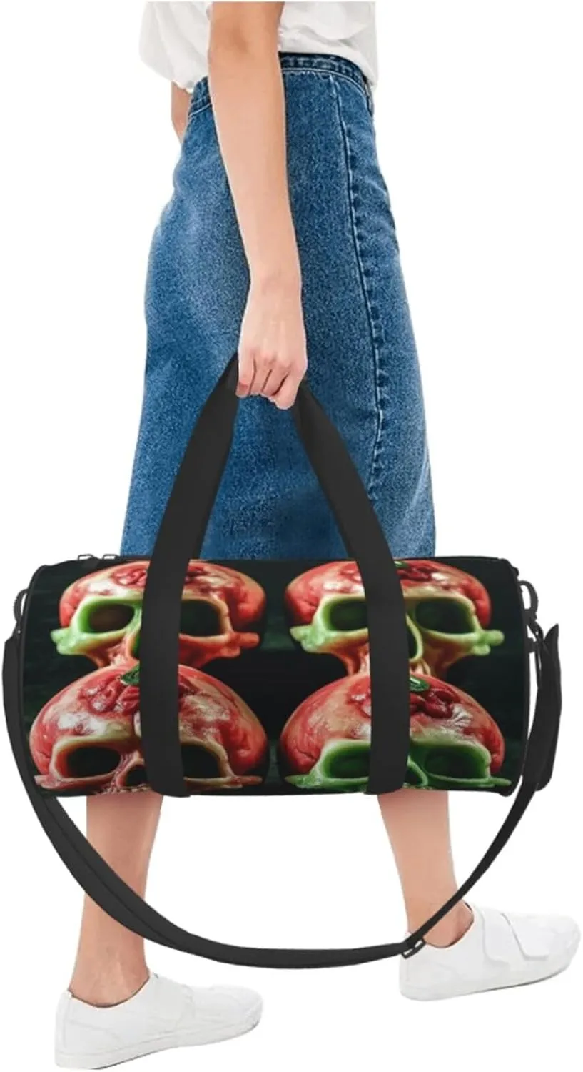 Duffel Bag for Men Women Small Gym Bag Watermelon skulls Travel Duffel Bag Waterproof Overnight Bag for Sports Workout
