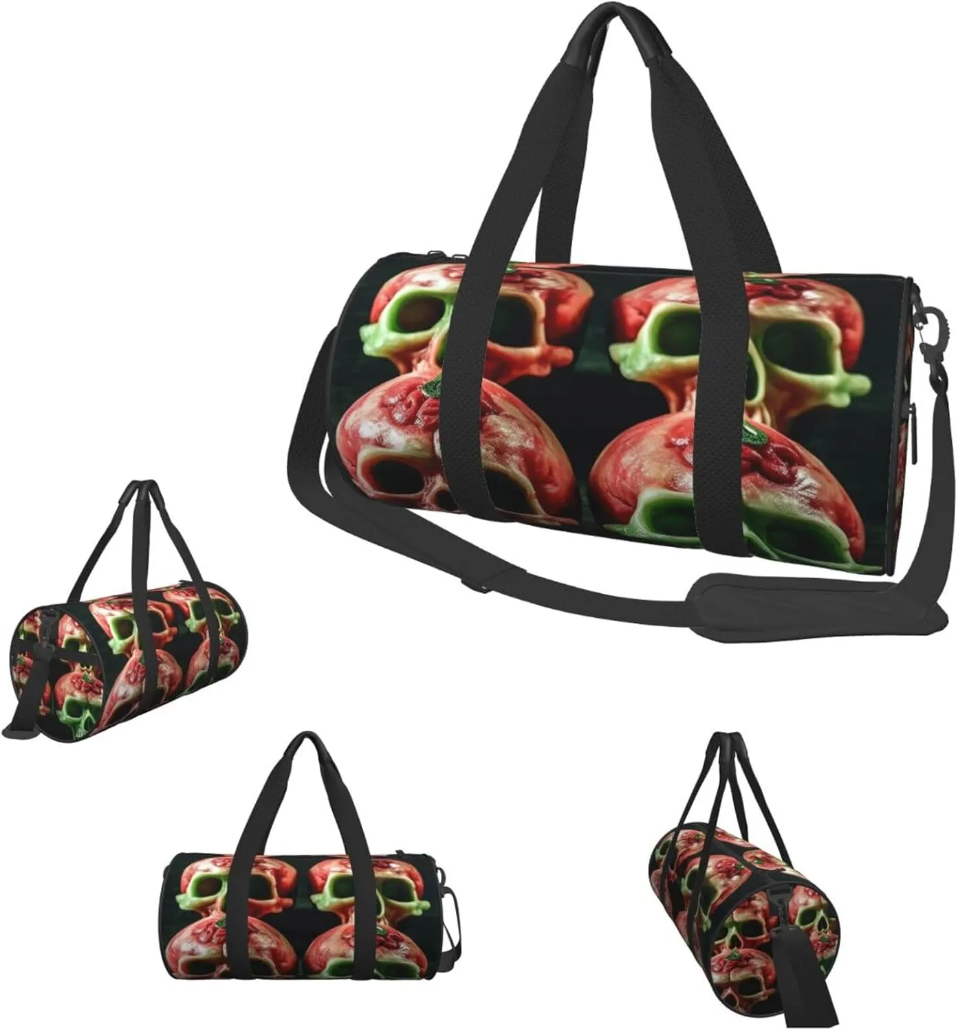Duffel Bag for Men Women Small Gym Bag Watermelon skulls Travel Duffel Bag Waterproof Overnight Bag for Sports Workout