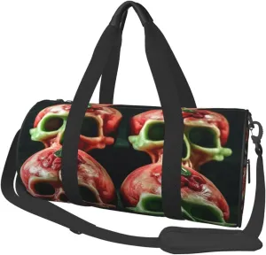 Duffel Bag for Men Women Small Gym Bag Watermelon skulls Travel Duffel Bag Waterproof Overnight Bag for Sports Workout