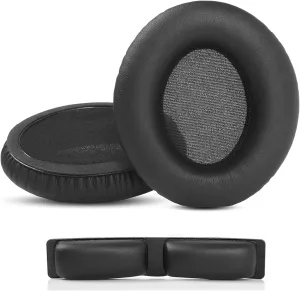 Earpads and Headband Replacement Compatible with KRK KNS 6400 KNS 8400 Headphones Ear Pads with Softer Protein Leather/Memory Foam