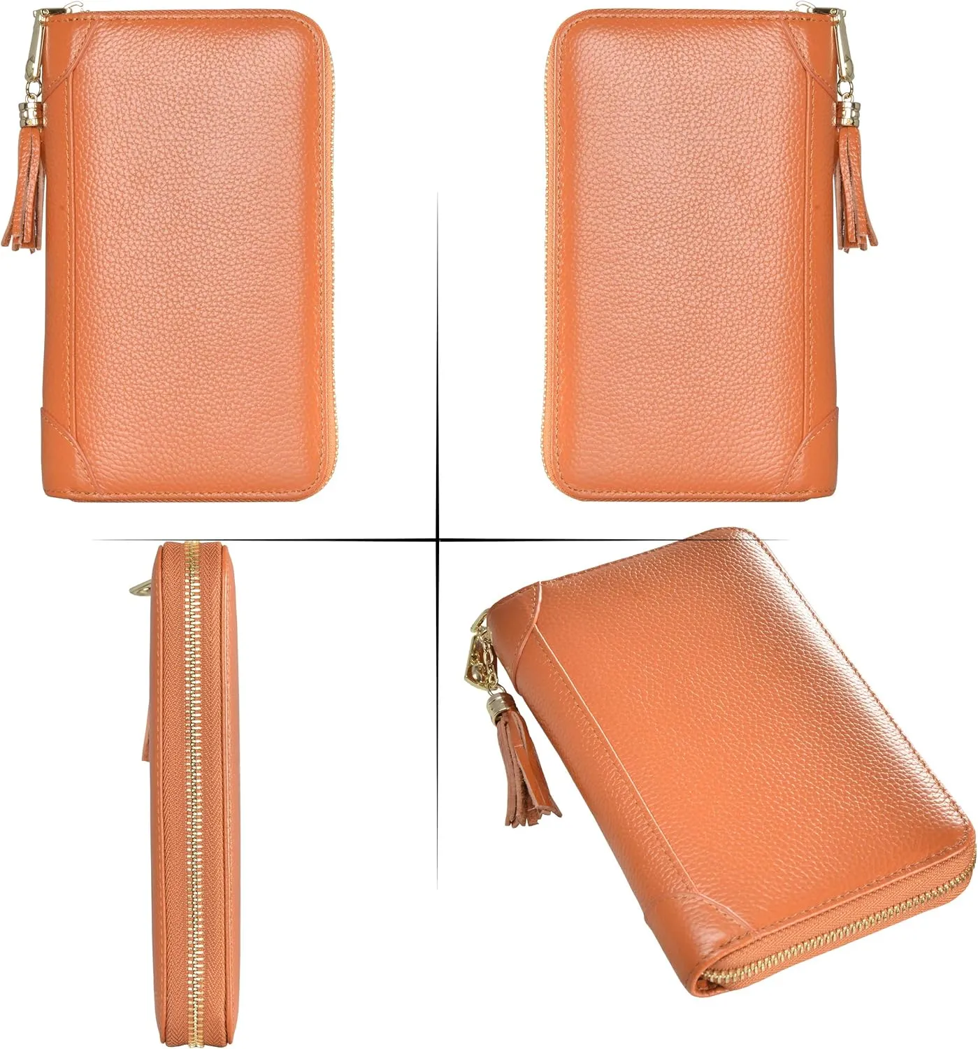 Easyoulife Credit Card Holder Wallet Womens Zipper Leather Case Purse RFID Blocking