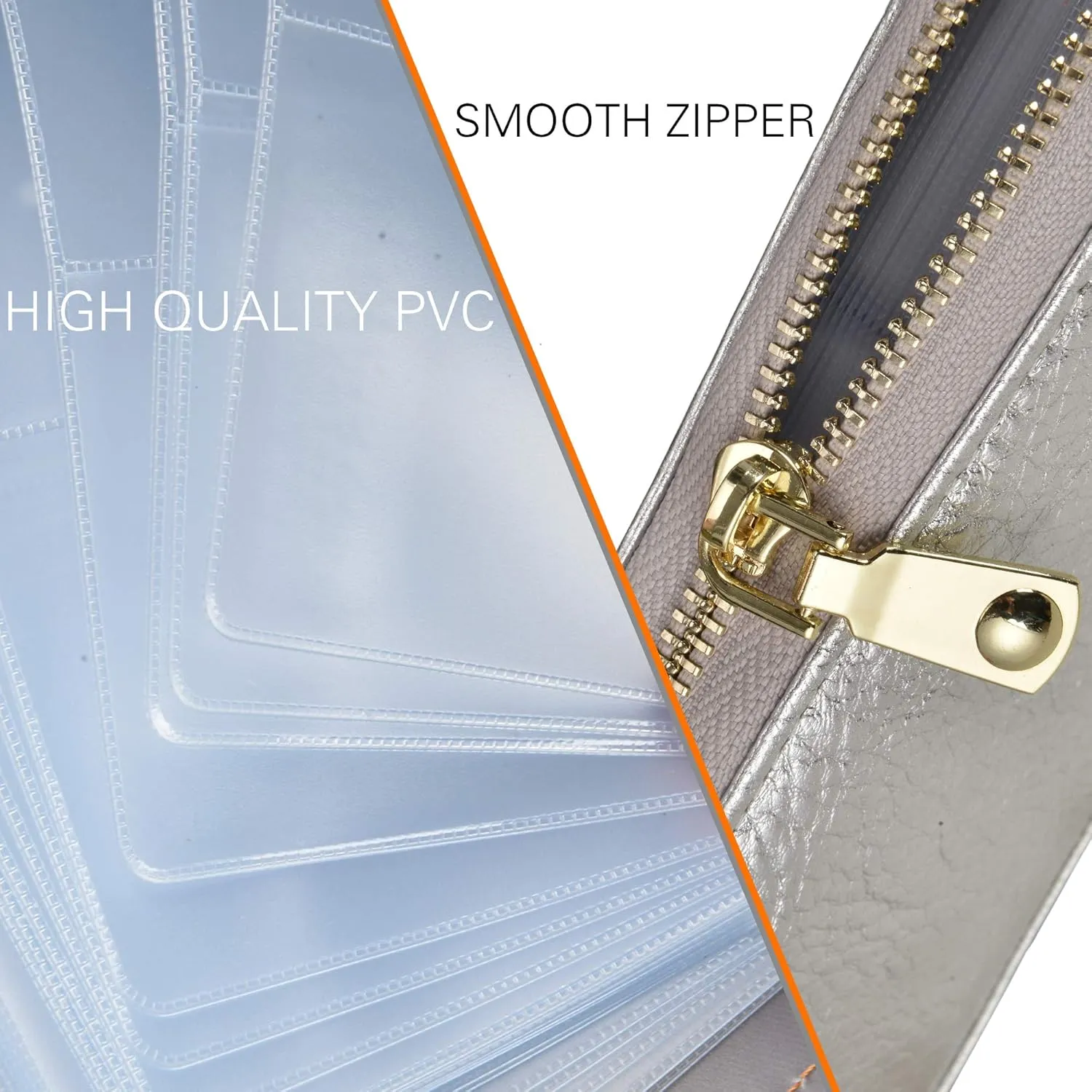 Easyoulife Credit Card Holder Wallet Womens Zipper Leather Case Purse RFID Blocking