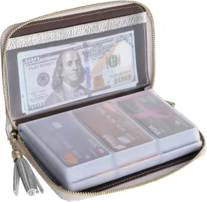 Easyoulife Credit Card Holder Wallet Womens Zipper Leather Case Purse RFID Blocking