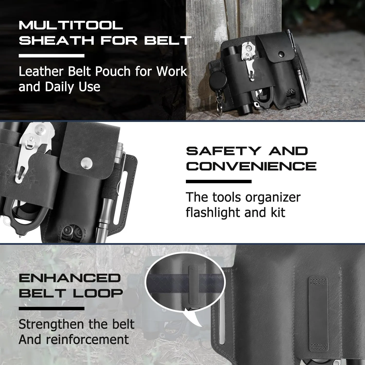 EDC Multitool Sheath for Belt, Premium EDC Pocket Organizer Pouch for Leatherman and Gerber Multitool