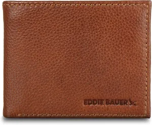 Eddie Bauer Men Signature Leather Bifold Passcase Wallet