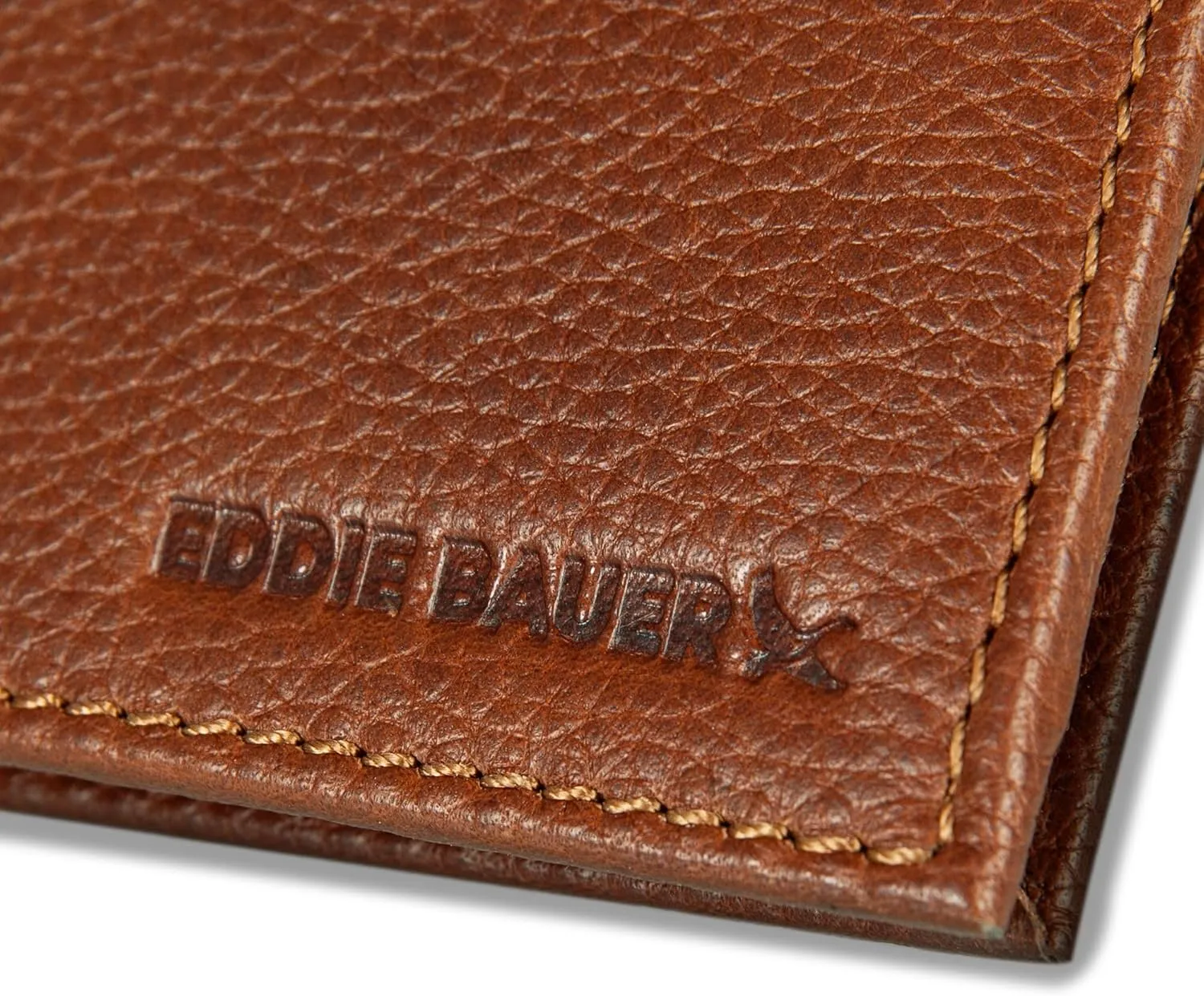Eddie Bauer Men Signature Leather Bifold Passcase Wallet