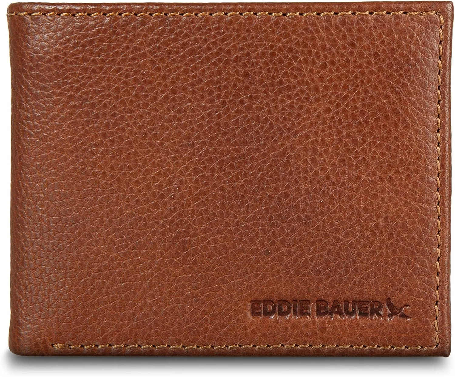 Eddie Bauer Men Signature Leather Bifold Passcase Wallet