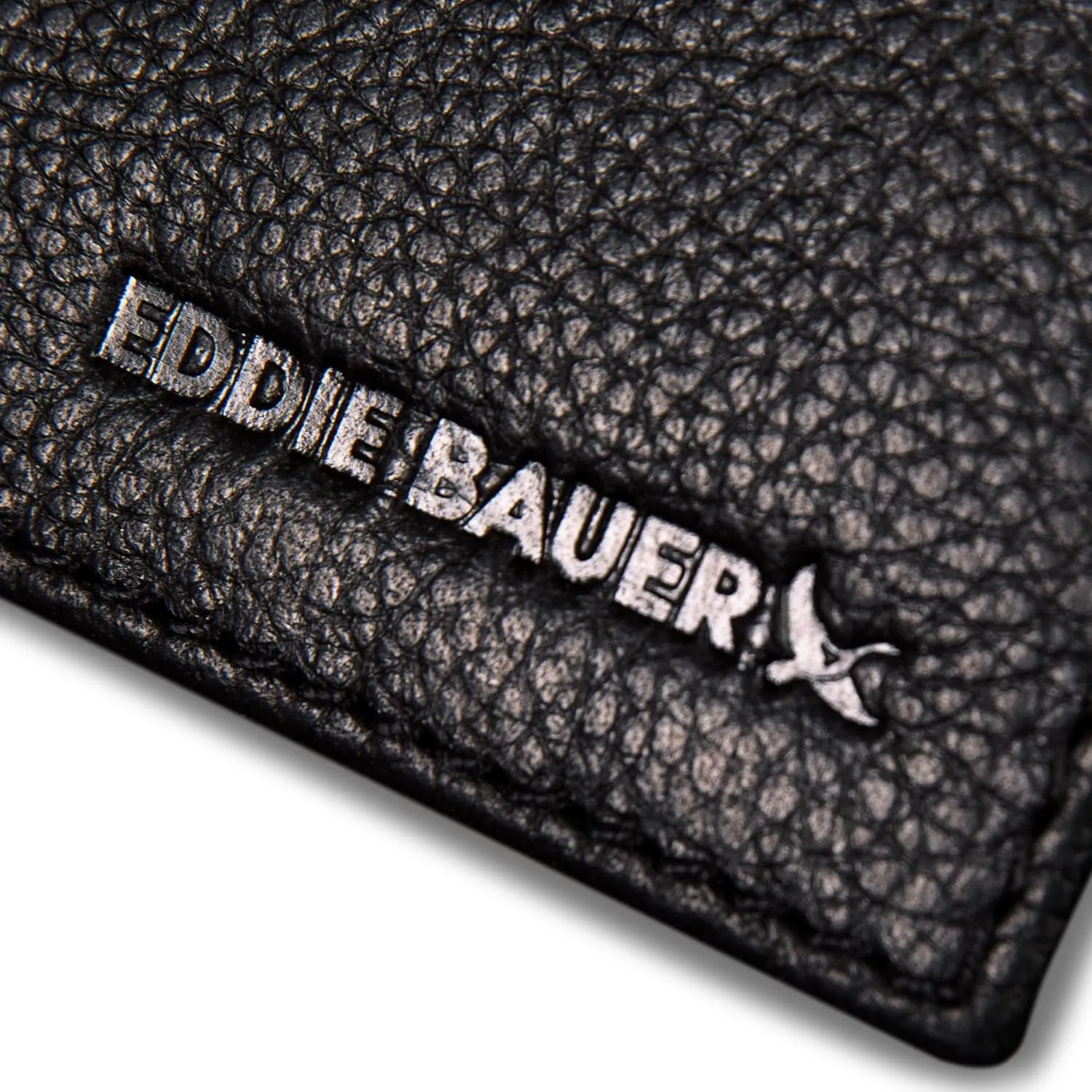 Eddie Bauer Men Signature Leather Money Clip Card Case Wallet