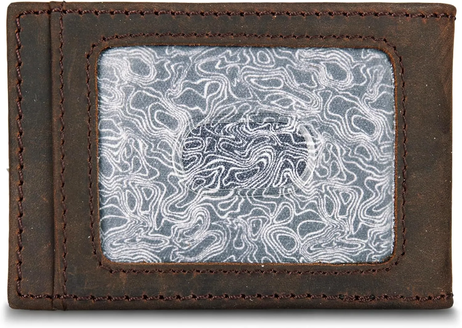 Eddie Bauer Men Signature Leather Money Clip Card Case Wallet