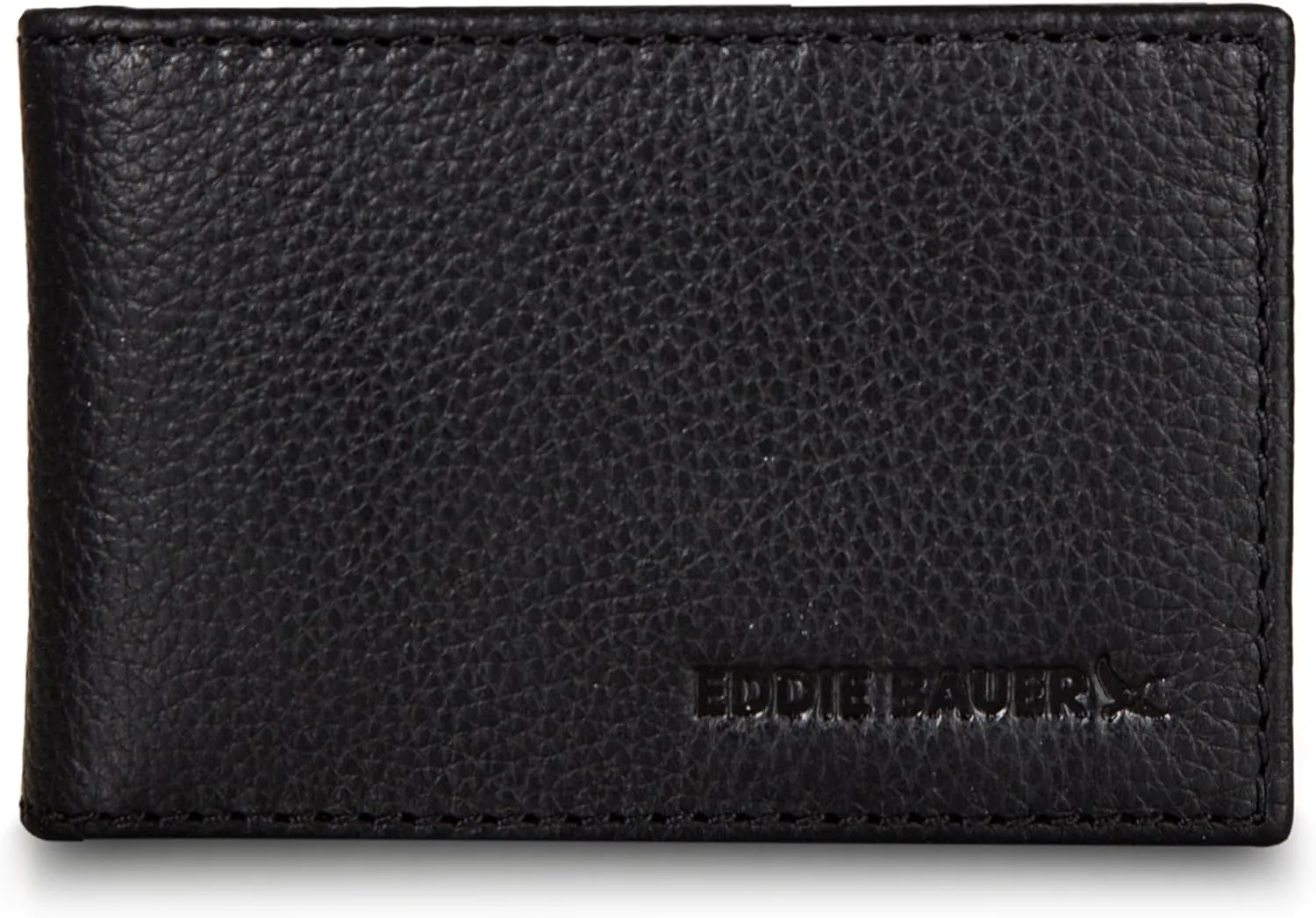 Eddie Bauer Men Signature Leather Money Clip Card Case Wallet