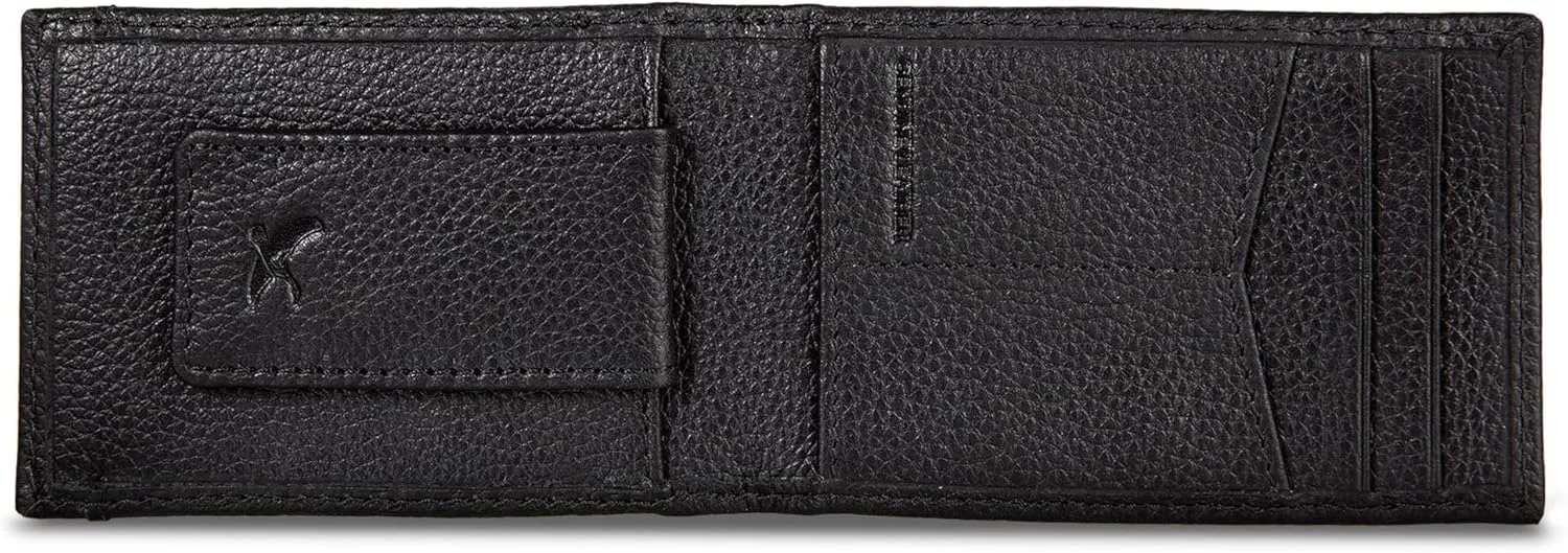 Eddie Bauer Men Signature Leather Money Clip Card Case Wallet