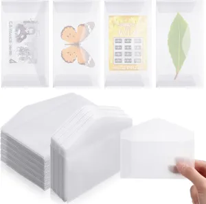 Eersida Glassine Envelopes 2.5x4.25 Inch Glassine Mini Lotto Lottery Ticket Holders Wedding Guest Favor Tissue Seed Envelope Holder for Scratch Stamp Scratch Ticket Wedding Favor Craft Project(200)