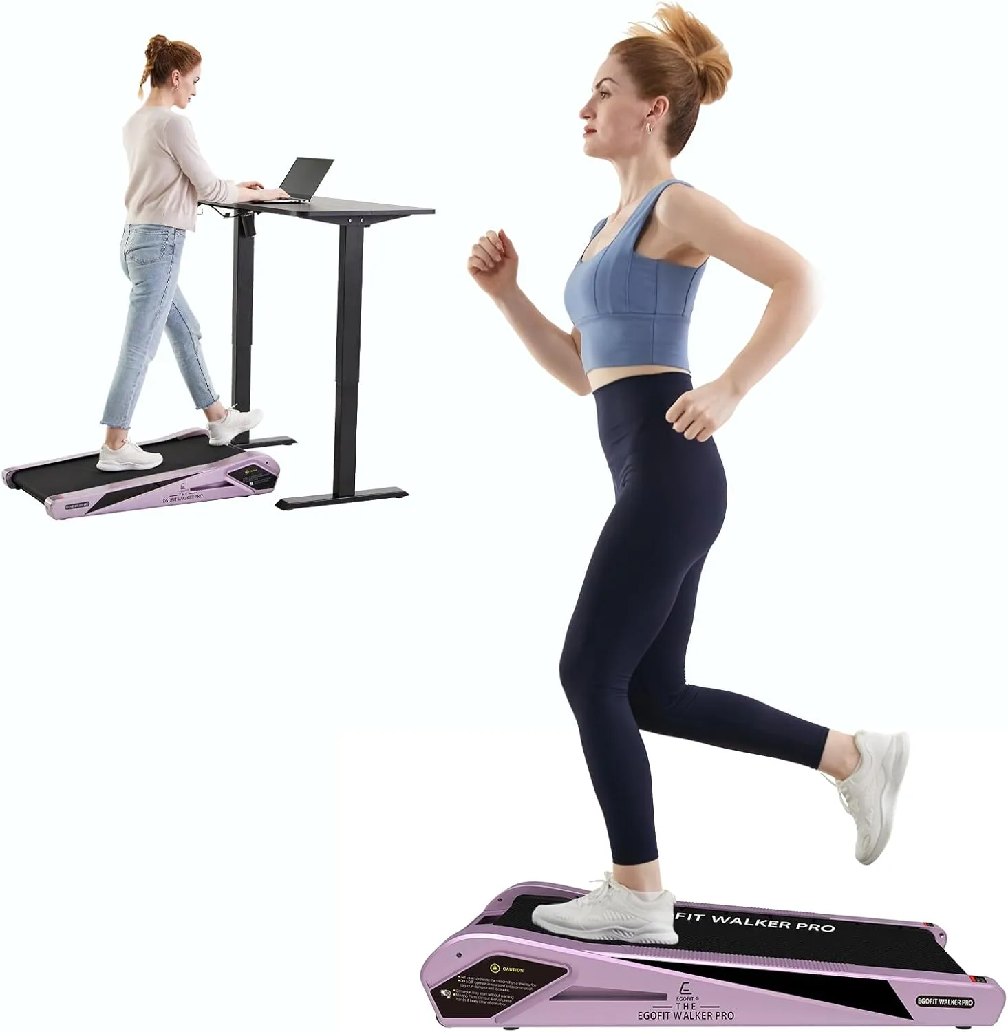 Egofit Walker Pro/Plus Smallest Under Desk Treadmill Walking Pad, Small & Compact Walking Treadmill with Fixed 5% Incline to Fit Desk Perfectly and Home & Office with APP & Remote Control