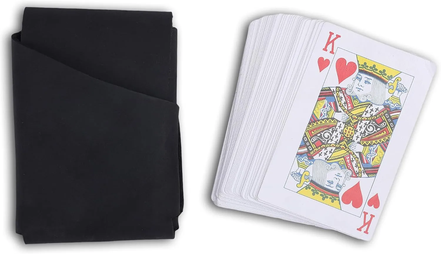 Elegant Full-Grain Leather Playing Card Holder - Handcrafted, Secure Playing Card Case - Ideal for Poker, Bridge - Stylish Travel Accessory (Black)