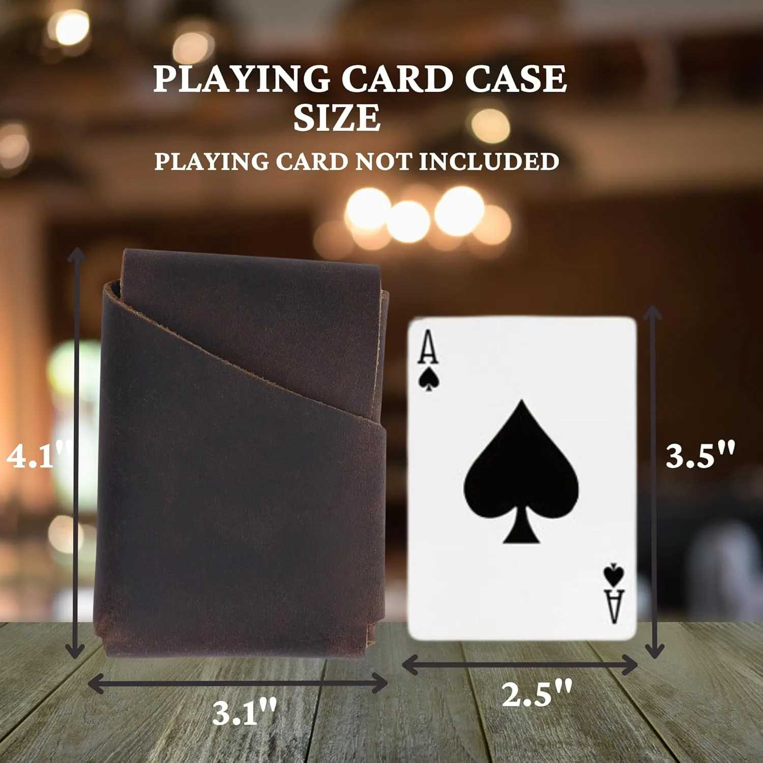 Elegant Full-Grain Leather Playing Card Holder - Handcrafted, Secure Playing Card Case - Ideal for Poker, Bridge - Stylish Travel Accessory (Wine)