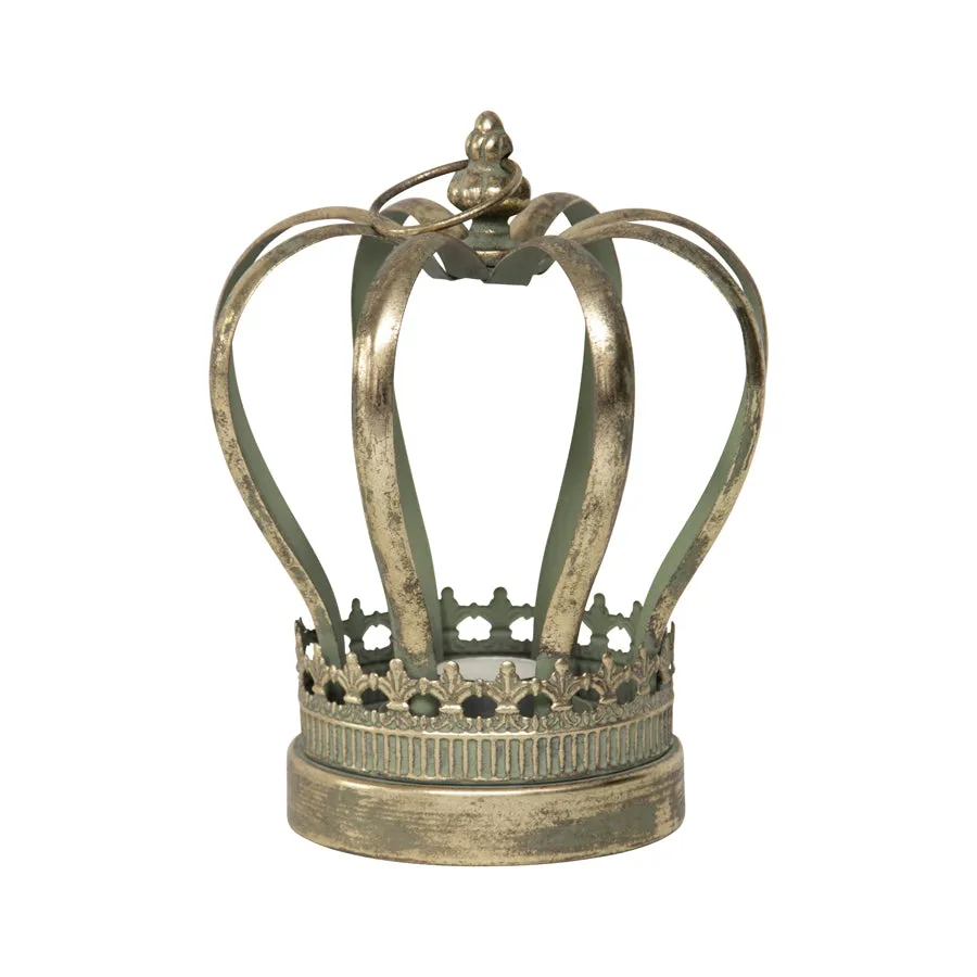 Elementals Ornate Crown Pillar Candleholder - 17.5x24cms