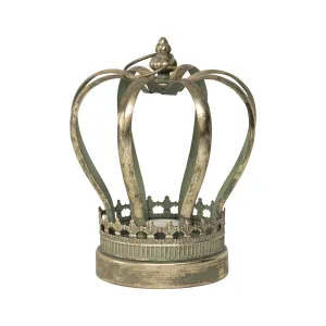 Elementals Ornate Crown Pillar Candleholder - 17.5x24cms