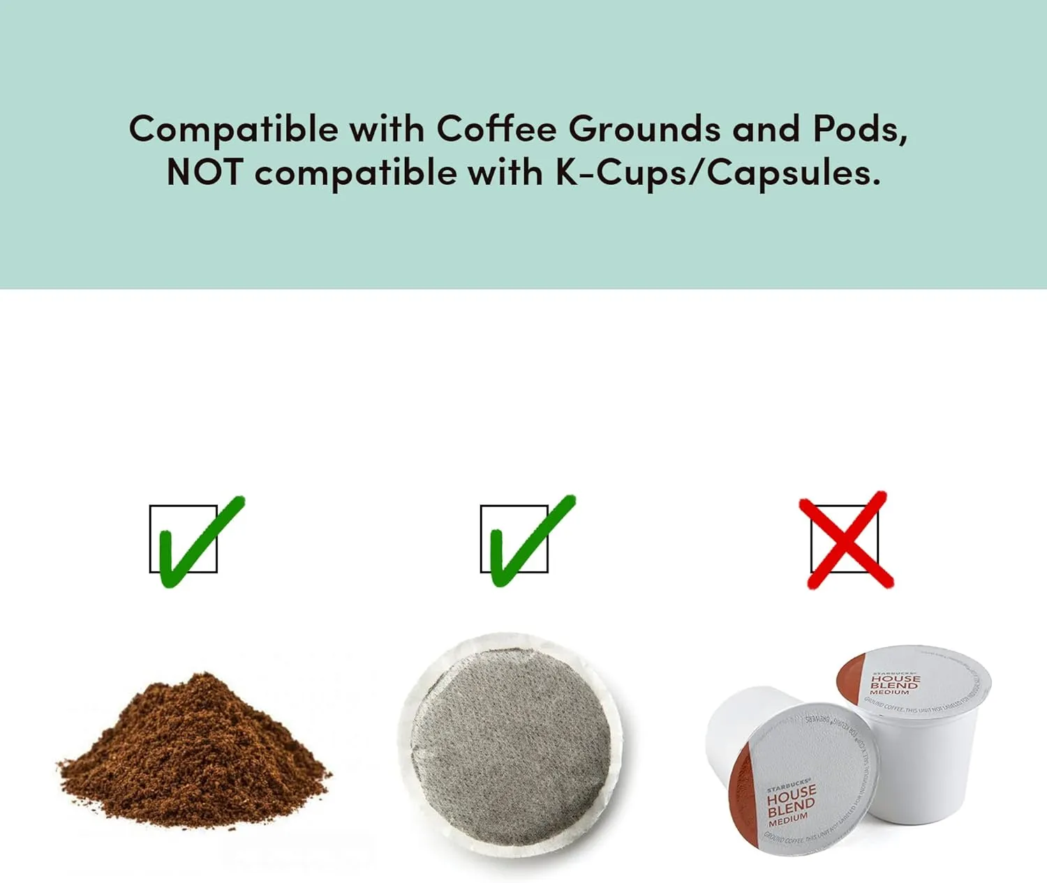 Elite Gourmet EHC117M Personal Single-Serve Compact Coffee Maker Brewer Includes 14Oz. Thermal Travel Mug with Stainless Steel Interior, Compatible with Coffee Grounds, Reusable Filter, Mint
