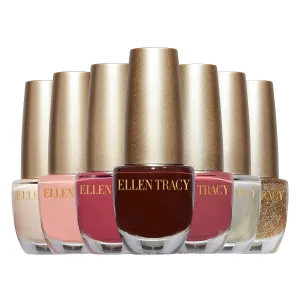 ELLEN TRACY Nail Polish Set - 7 Color Fingernail Polish for Women & Girls, Glossy & Glitter Quick Dry, Gold Leopard
