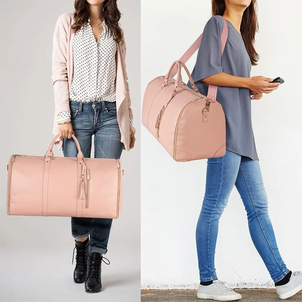 Emmafy Travel Smart-The Roomiest Carry-On Bag, 2025 New Emmafy Travelsmart Garment Duffle Bag, Crossbody Emmafy Travel Bags for Women, Foldable Clothing Bag, Luxhe Travel Bags (Pink)