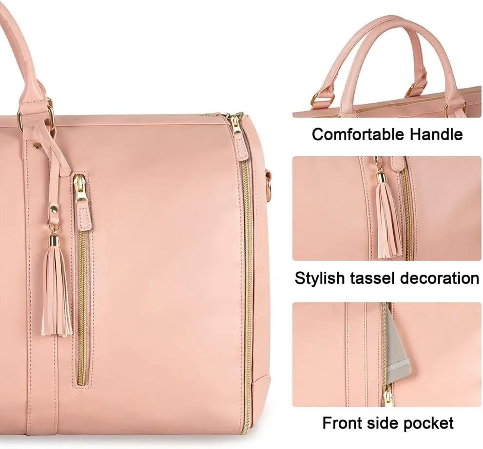 Emmafy Travel Smart-The Roomiest Carry-On Bag, 2025 New Emmafy Travelsmart Garment Duffle Bag, Crossbody Emmafy Travel Bags for Women, Foldable Clothing Bag, Luxhe Travel Bags (Pink)