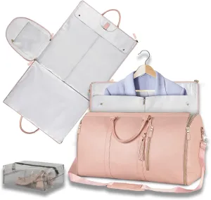 Emmafy Travel Smart-The Roomiest Carry-On Bag, 2025 New Emmafy Travelsmart Garment Duffle Bag, Crossbody Emmafy Travel Bags for Women, Foldable Clothing Bag, Luxhe Travel Bags (Pink)