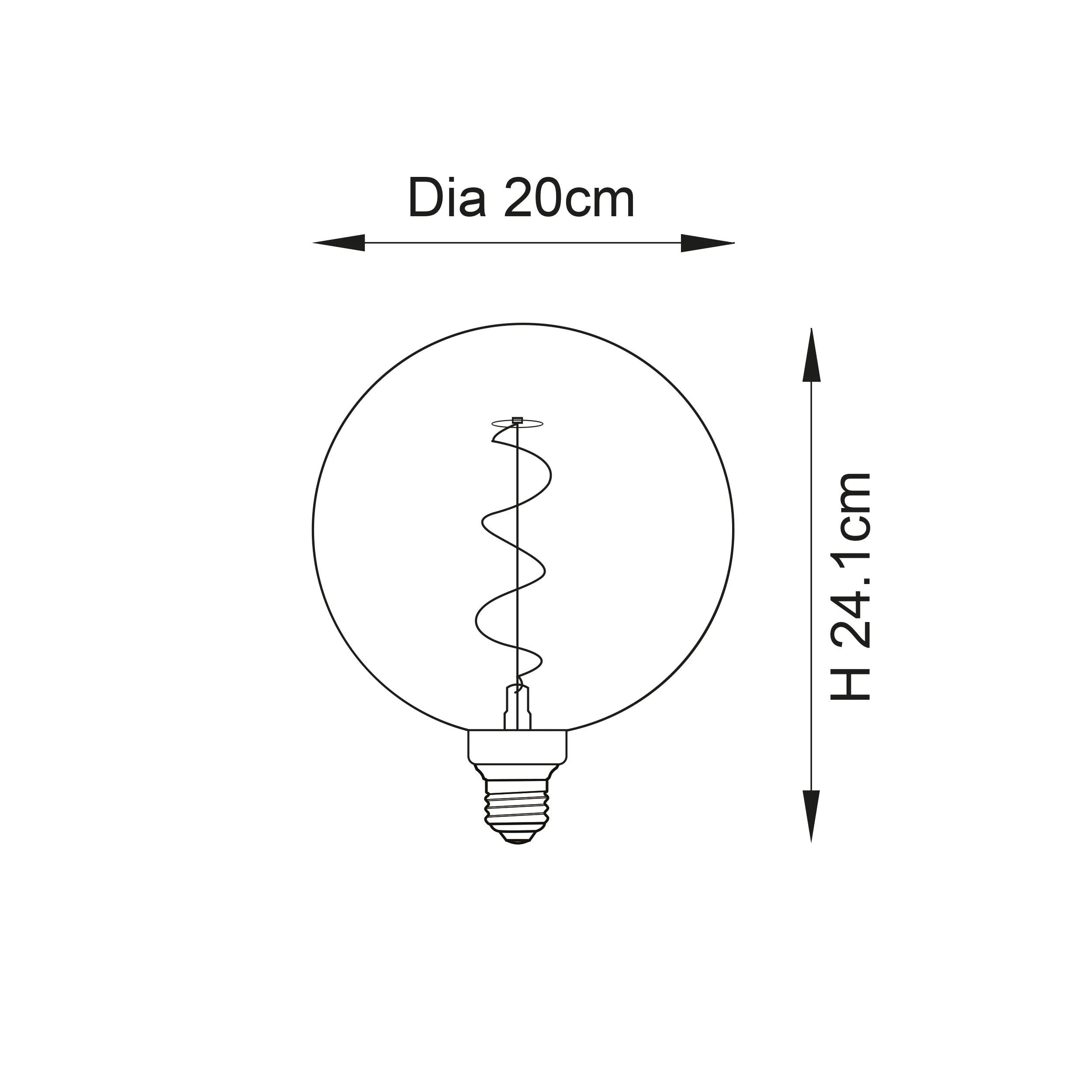 Endon 102620 Spiral 1lt Accessory Amber glass 4W LED E27 Warm White
