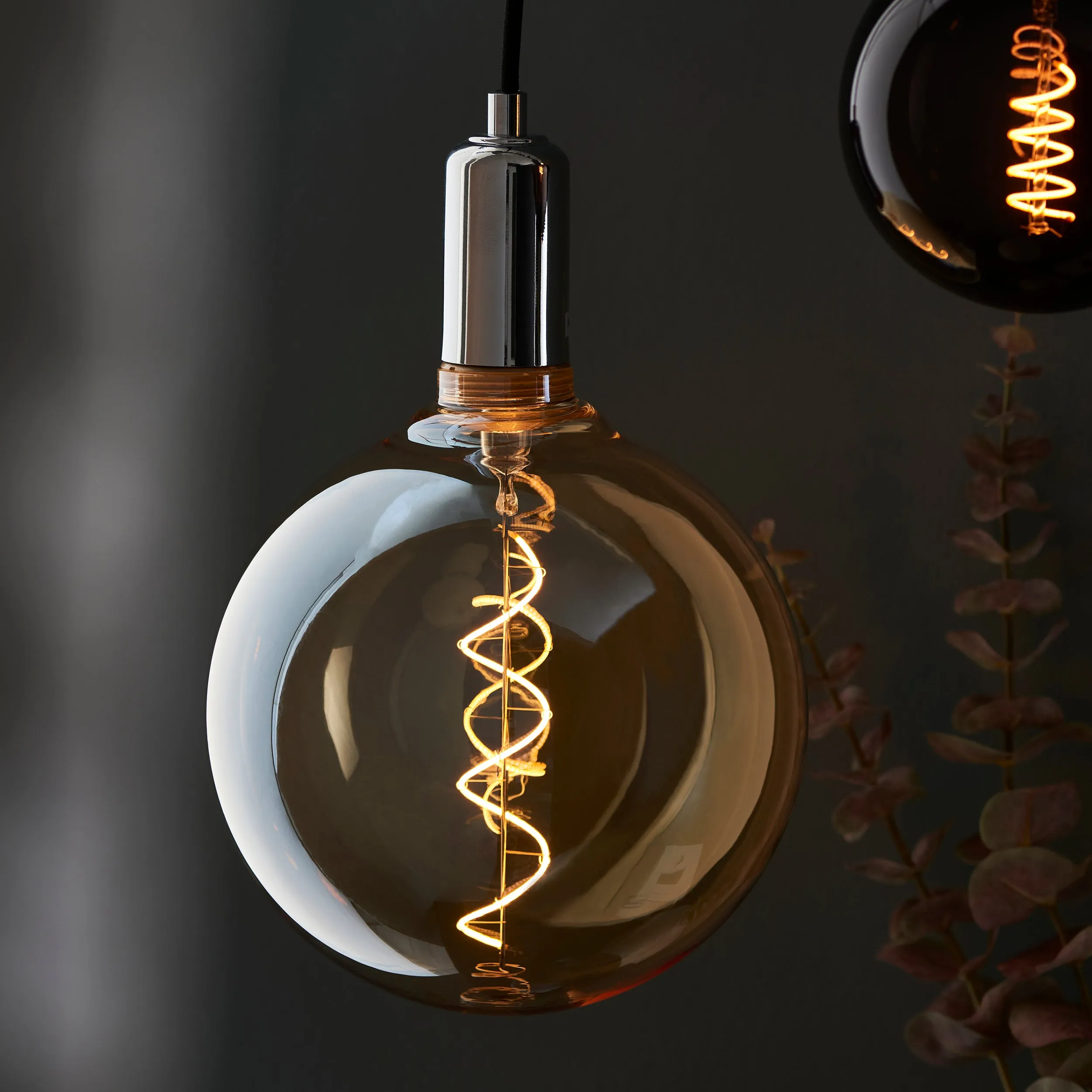 Endon 102620 Spiral 1lt Accessory Amber glass 4W LED E27 Warm White